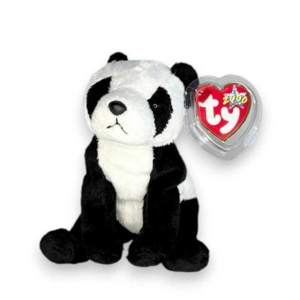 China the Panda | Black & White Classic | Mint Heart Tag TY Beanie Baby
